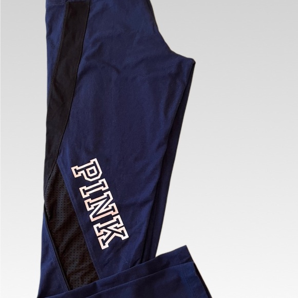 PINK Victoria's Secret Navy Yoga Leggings size L - Picture 2 of 6